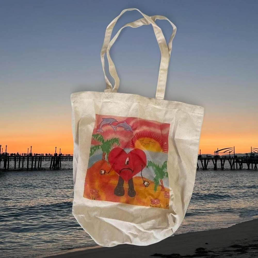 Tote with Artistic Red Heart